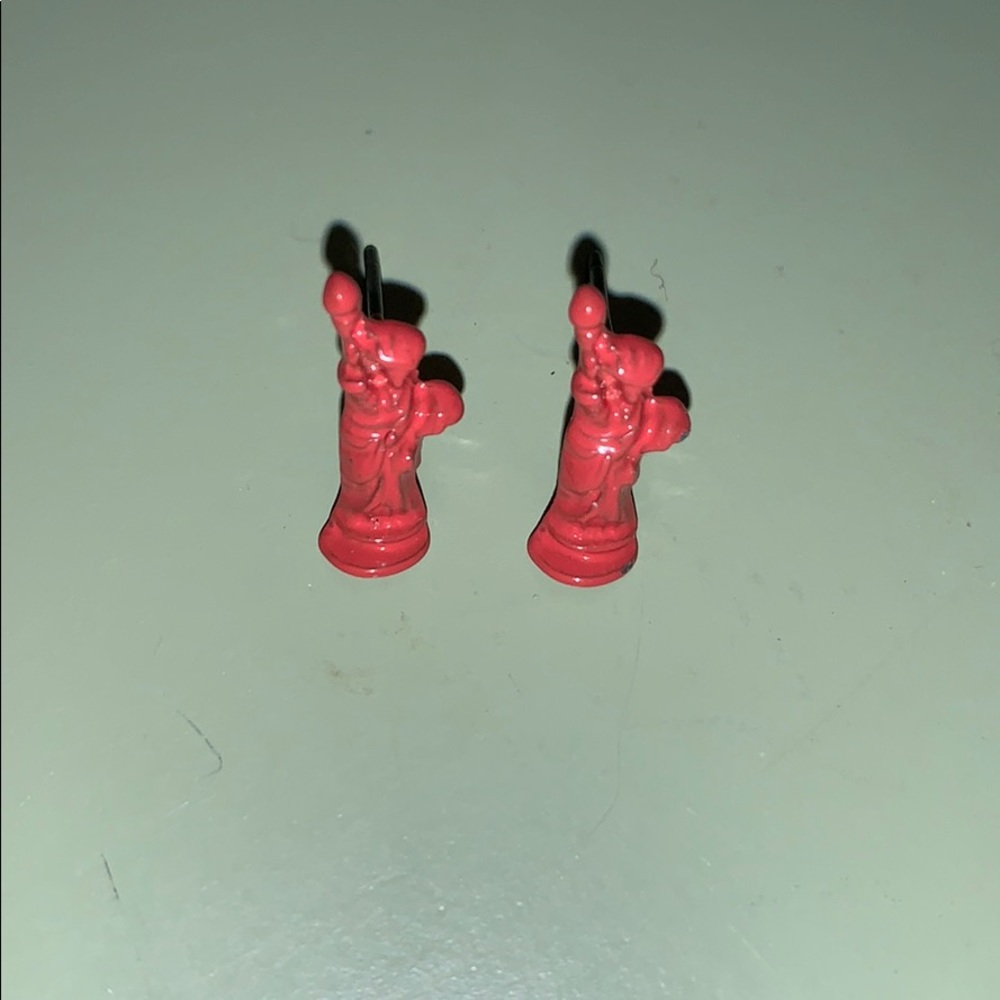 Red/ orange Statue of Liberty stud earrings